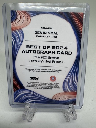 Devin Neal 2024 Bowman’s Best University Refractor Auto #BOA-DN Kansas Autograph - Picture 2 of 6