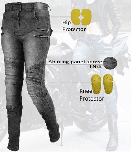 Damen Motorradhose Motorrad Damenjeans Bikerhose aus Kevlar - Bild 2 von 8