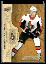2018-19 UD Engrained Rookie Wood Brady Tkachuk Ottawa Senators #70