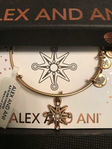 Alex and Ani Starburst Russian Gold Bangle New W/ Tag Card & Box - 第 1/6 張圖片