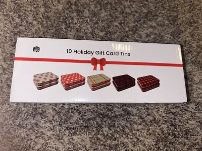 Gift Card Tin Box - 10 Pack Holiday Theme