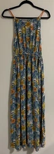 Monoprix Femme Floral Printed Tie Shoulder Summer Maxi Dress Small S