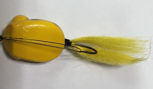 Vtg. Weber Weedless Frog Fishing Lure Yellow Black Spots #49 - Picture 3 of 3