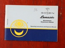 GOSSEN LUNASIX INSTRUCTION BOOK, COVER WRITTEN ON/215177