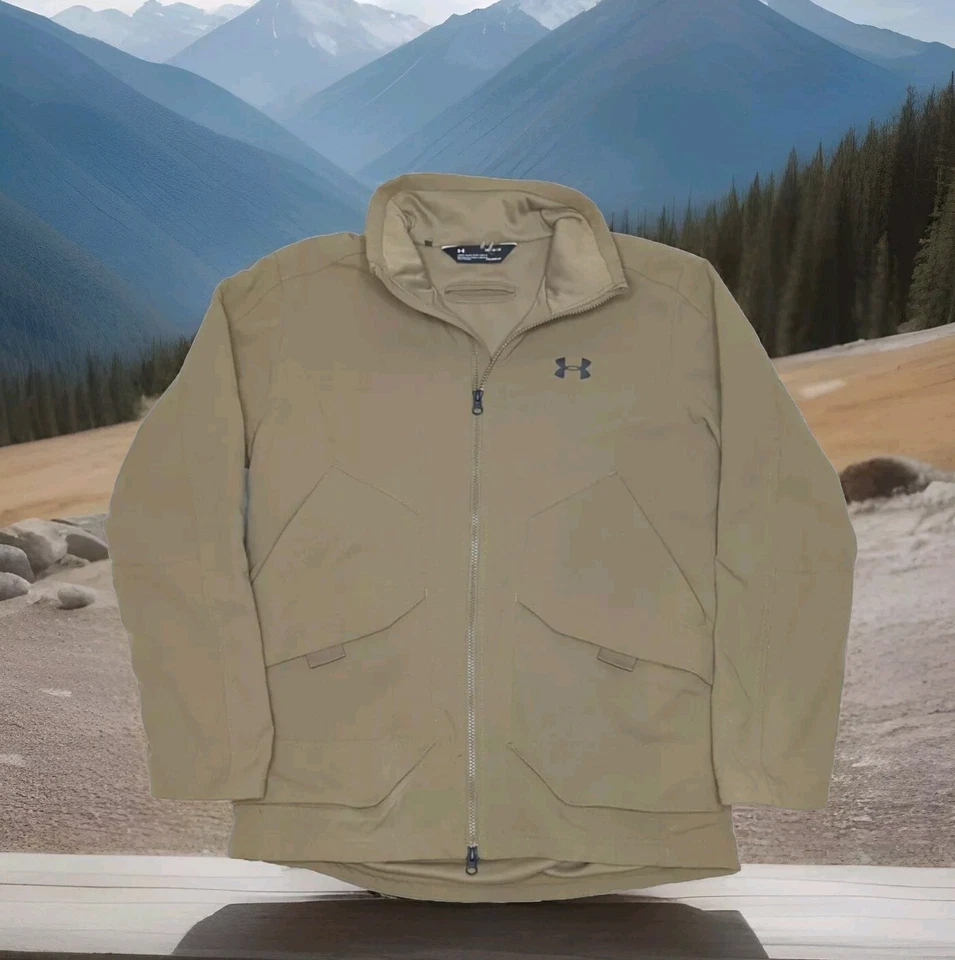 Under Armour Grit Tradesman Storm Jacket Hunting Scent Control Mens Medium Khaki - Image 4 of 4