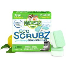 Eco-Gals Eco Scrubz Deep Dishwasher Machine Cleaner Unscented, 12 Count Tablets