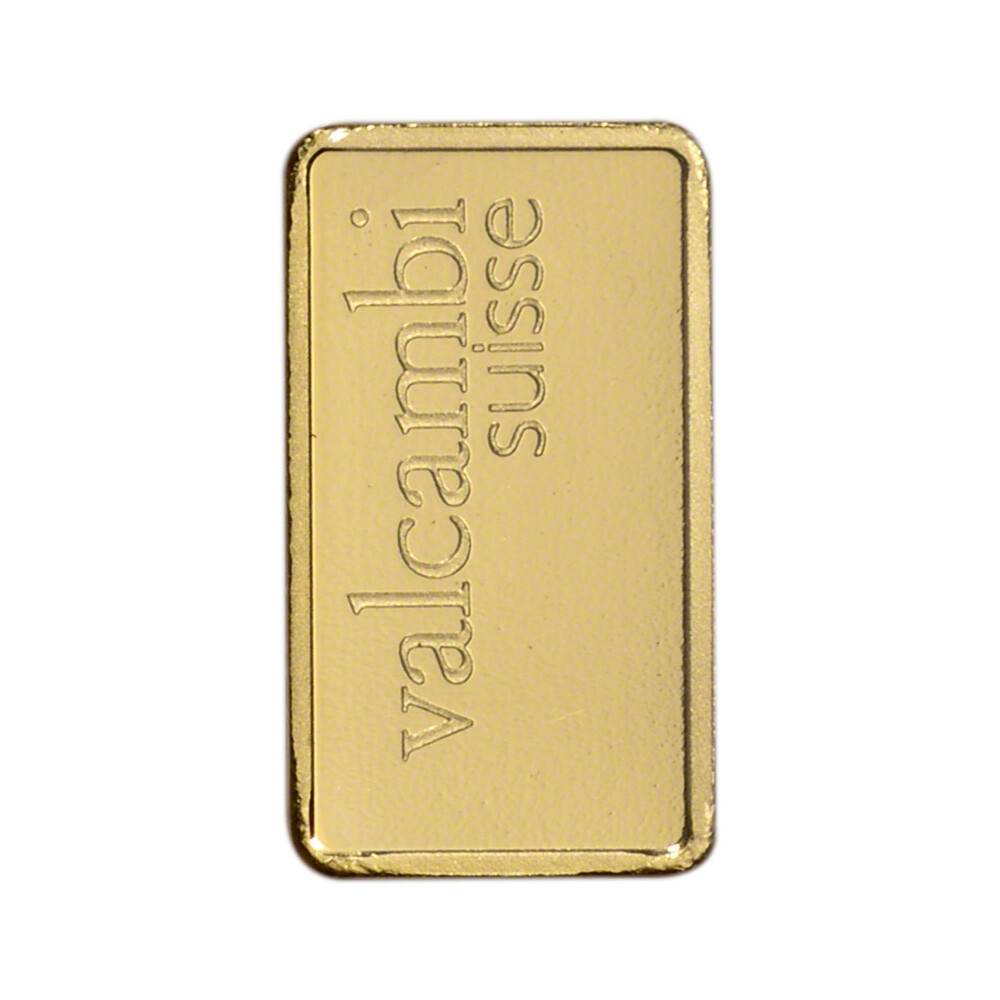 1 gram Gold Bar - Valcambi Suisse - 999.9 Fine in Sealed Assay