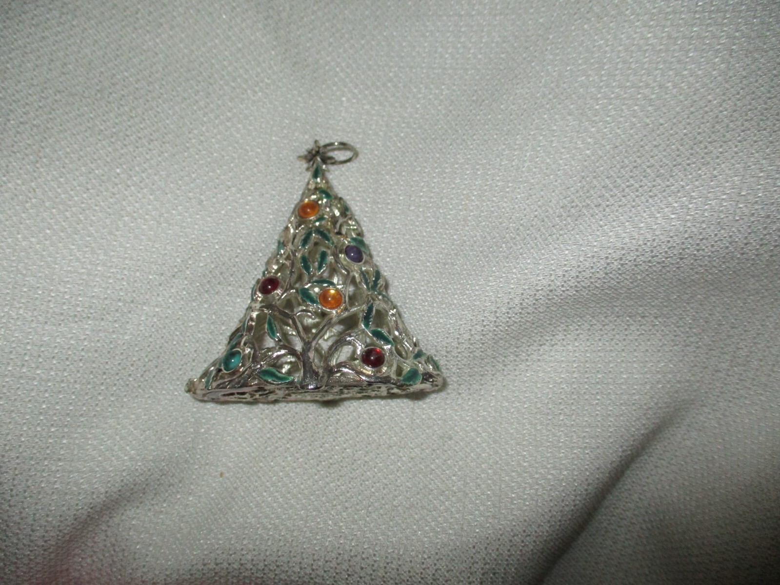 Silver-Tone Lenox Christmas Tree Ornament 3 Inch  