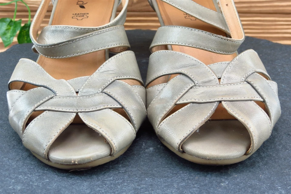 Biala Size 40 M Brown Strappy Leather Women Sandal Shoes - Image 2 of 4