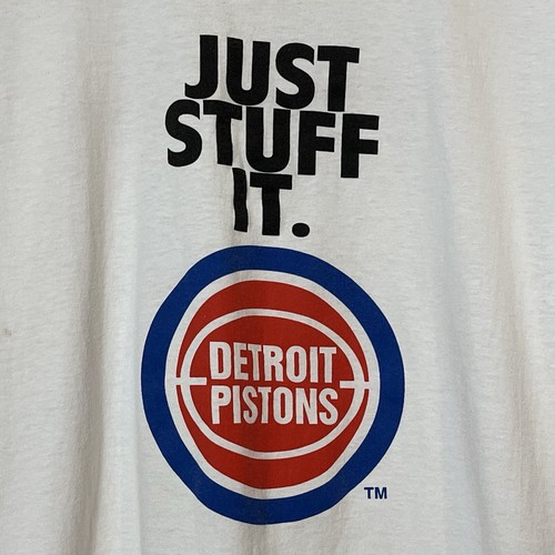 Rare Vtg Detroit Pistons NBA “Just Stuff It” 2-Sided T-Shirt The Detroit News XL - 第 2/9 張圖片