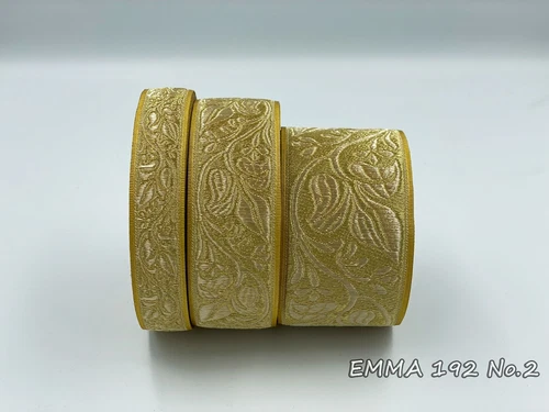 Liturgical vestment Jacquard Trim Gold color with leaves, 2,5-4 and 6cm wide