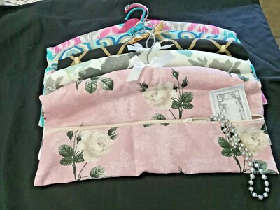 Padded Hanger Closet Safe Great for Travel or Home Zippered Pocket Handmade