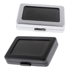 Gem Gemstone Diamond Jewelry Display Organizer Case Double Black Silver