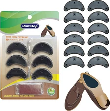 6 Pairs Shoe Heel Plate Tap, Shoe Heel Side Worn Repair Rubber Patch, Replacemen