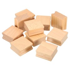 40x40mm Blank Wood Rubber Stamp Mounts, 20pcs Wooden Rubber Stamp Handle Style 2