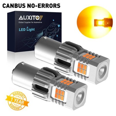 AUXITO Canbus LED Amber 1156 BA15s Turn Signal Light Bulb 7506 No Hyper Flash A6