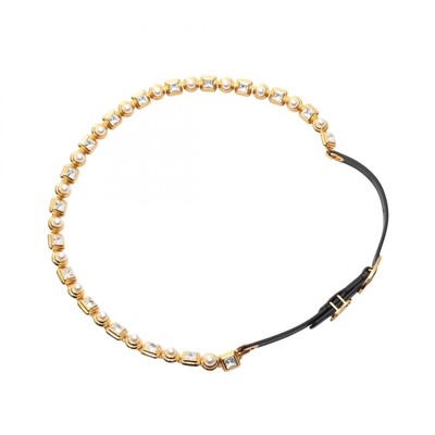 CHANEL COCO Belt leather Gold Plated Crystal Artificial  display picture 3
