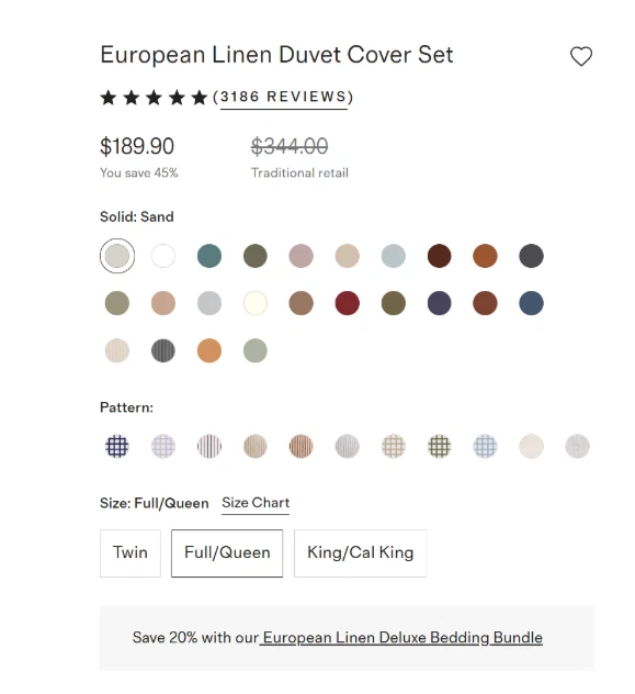 CONJUNTO COMPLETO DE CAPA DE EDREDOM DE LINHO QUINCE QUEEN 2 FRONHAS AREIA LINHO EUROPEU NOVO SEM ETIQUETAS - Imagem 2 de 4