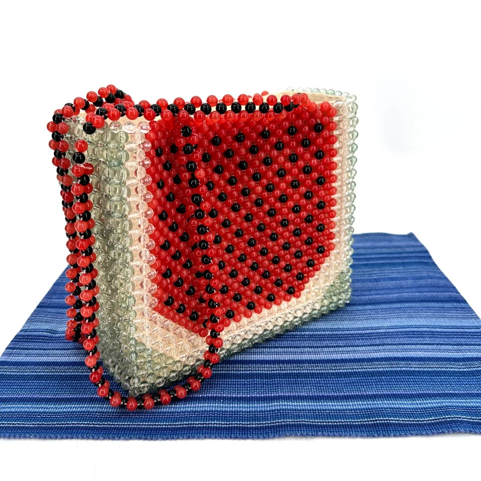 Bolso de Mano Cynthia Rowley Completamente Cuentas Sandía Primavera Verano Cartera Costera Foto 2 de 4