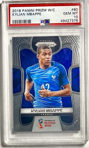 2018 Panini Prizm World Cup Kylian Mbappe Rookie RC PSA 10 #80 France PSG
