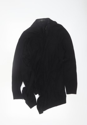 Next Damen schwarz Merinowollmischung Langarm Strickjacke Größe 14