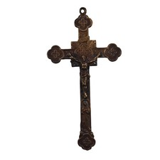 *HH* Antico Crocifisso Croce Religiosa Votiva Devozionale Sacro Gesù Cristo '800