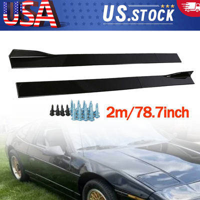 #ad Side Skirt Extension Lip Splitter Spoiler Rocker For Pontiac Fiero GT Coupe $46.95