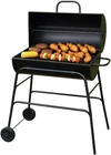 DRUM CHARCOAL BBQ GRILL SMOKER OUTDOOR BLACK PATIO BARBEQUE FOLDABLE PORTABLE