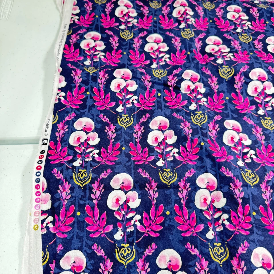 vintage quilting fabric traditions 2016 kathy davis pink floral 42x137 - Image 3 of 4