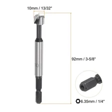 2pcs Forstner Drill Bit 10mm (13/32") Dia 1/4" Shank Multi-Tooth Wood Drill Bit
