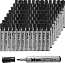 Permanent Markers, 96 Count Black, Chisel tip, Oil-Based Permanent Markers, Wate