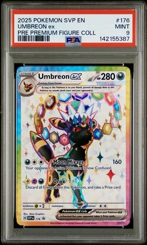 2025 Pokemon UMBREON ex #176 Promo Prismatic Premium Figure Collection PSA 9 !