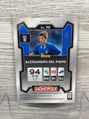 2026 panini prizm monopoly fifa World Cup Alessandro Del Piero
