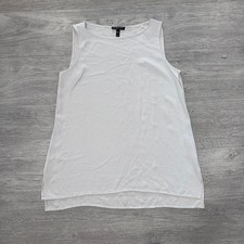 Eileen Fisher 100 Silk Jersey Sleeveless Tank Top Quiet Luxury Gray Women  s PS