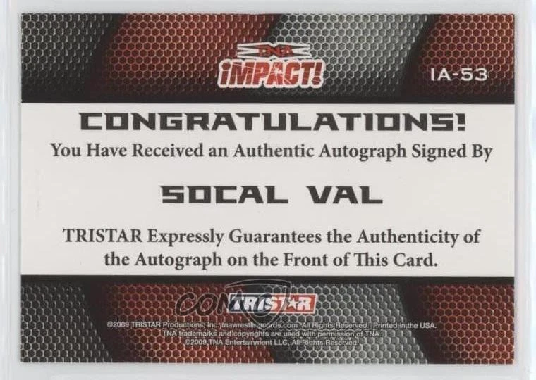 2009 TRISTAR TNA Impact! Auto SoCal Val #IA-53 Auto - Image 2 of 2