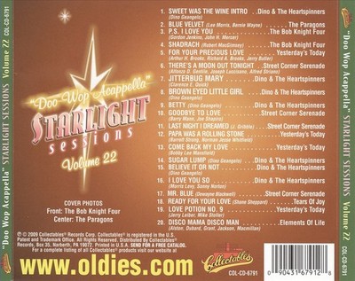 VARIOUS ARTISTS - DOO WOP ACAPPELLA STARLIGHT SESSIONS, VOL. 22 NEW CD