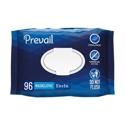 Prevail Adult Wipe or Washcloth 8 x 12'' 6 Pack 576 Wipes