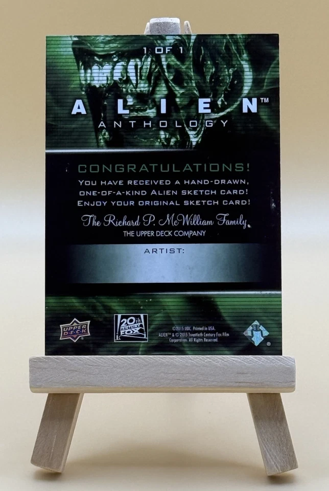 2016 Upper Deck Alien Anthology Sketch Card By Mitch Ballard - Image 2 of 2