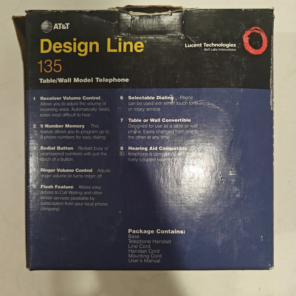 Teléfono AT&T Design Line 135 verde con cable con caja y manual fijo no probado Foto 2 de 4