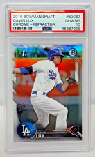 2016 Bowman Chrome 1st REFRACTOR - GAVIN LUX Rookie RC Card PSA 10 GEM MINT