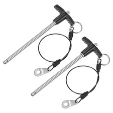 2Pcs t Handle Lock Pins, 6mm Dia. 100mm Usage Long Push-Button Ball Locking Pin
