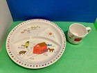 Anacapa Melamine Ware Divided Child's Plate, Cup Farm Animals ABC Vintage 1987 — photo 7
