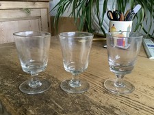 3 Victorian Small Rummer Bucket Type  Gin / Port  Glasses  4.1/4" x 2.1/2"