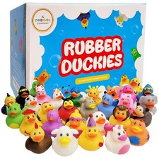 Assorted Rubber Duckies 50-Pack, Birthday Party Favors