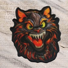 Halloween Black Cat Patch Iron-on Applique Spooky Scary Decorative Craft