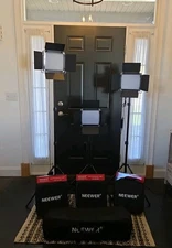 Set Of 3 NEEWER LED Photography Lights LED-NL660 W/Stands, Cases & Carrying Case