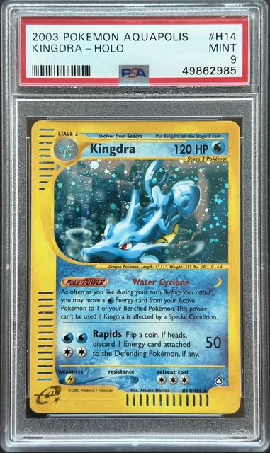 Pokemon Kingdra H14/H32 - PSA 9 - 2003 Aquapolis Holo Vintage Rare WOTC