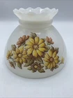 Early Coleman Table Lamp shade Milk Glass with Sunflowers Vintage Cottage Core
