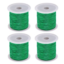 4 Rolls Nylon String Cord 45 Yards 0.4mm Beading Satin String, Emerald Green
