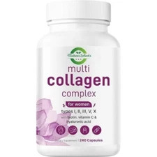Multi Collagen 8 in 1 Complex for Women ~ 240 Capsules ~  Type I, II, III, V, X